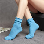 Six Pack Cotton Knit Ruffle Style Socks