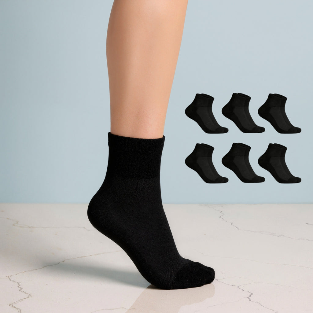Six Pairs Quarter Supportive Socks