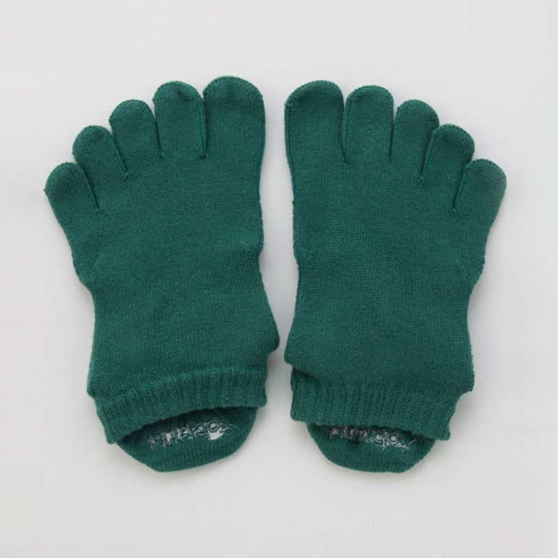 Basic Solid Colors Ankle Grip Toe Socks With Power Pads