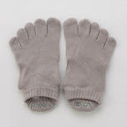 Basic Solid Colors Ankle Grip Toe Socks With Power Pads