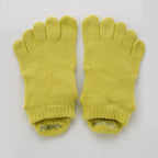 Basic Solid Colors Ankle Grip Toe Socks With Power Pads