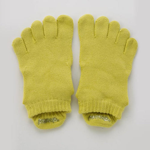 Basic Solid Colors Ankle Grip Toe Socks With Power Pads