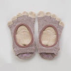 Botanical Dyed Footie Grip Toe Socks With Power Pads