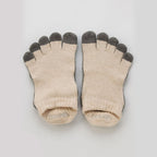 Botanical Dyed Ankle Grip Toe Socks With Power Pads