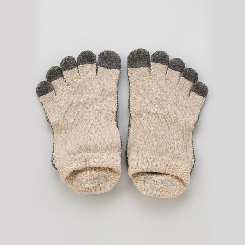 Botanical Dyed Ankle Grip Toe Socks With Power Pads
