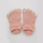 Botanical Dyed Ankle Grip Toe Socks With Power Pads