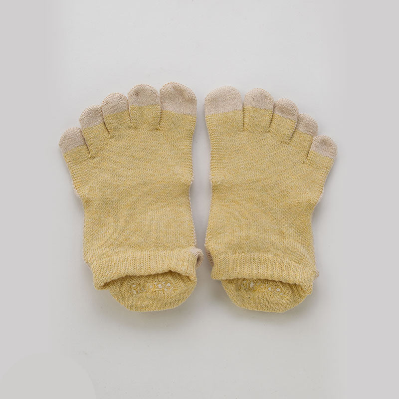 Botanical Dyed Ankle Grip Toe Socks With Power Pads