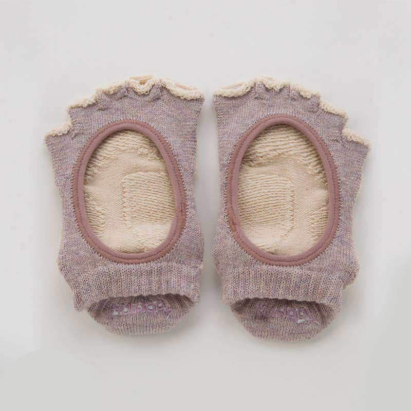 Botanical Dyed Open Toe Socks With Power Pads