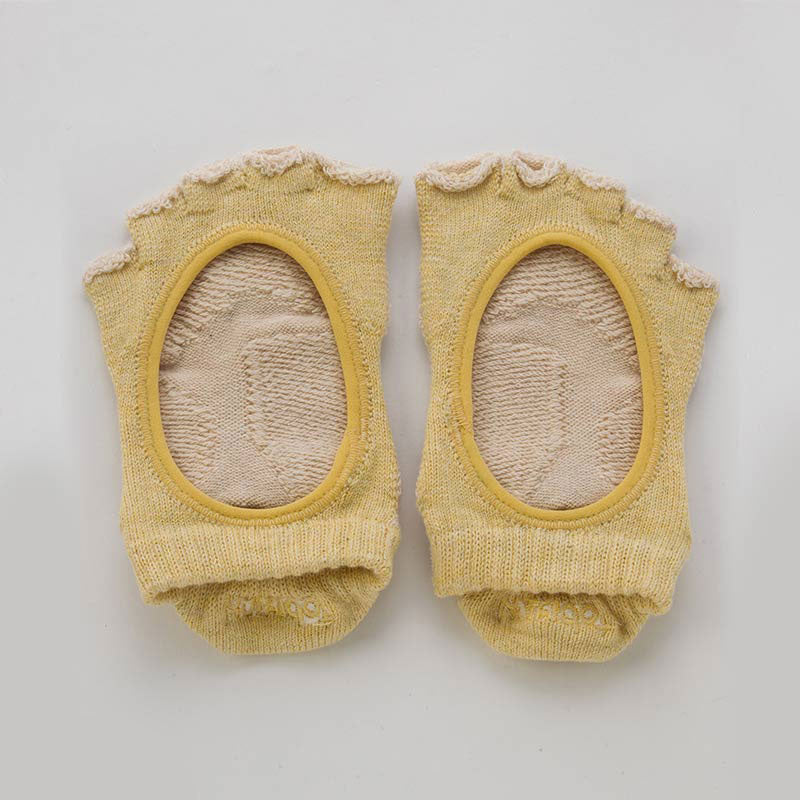 Botanical Dyed Open Toe Socks With Power Pads