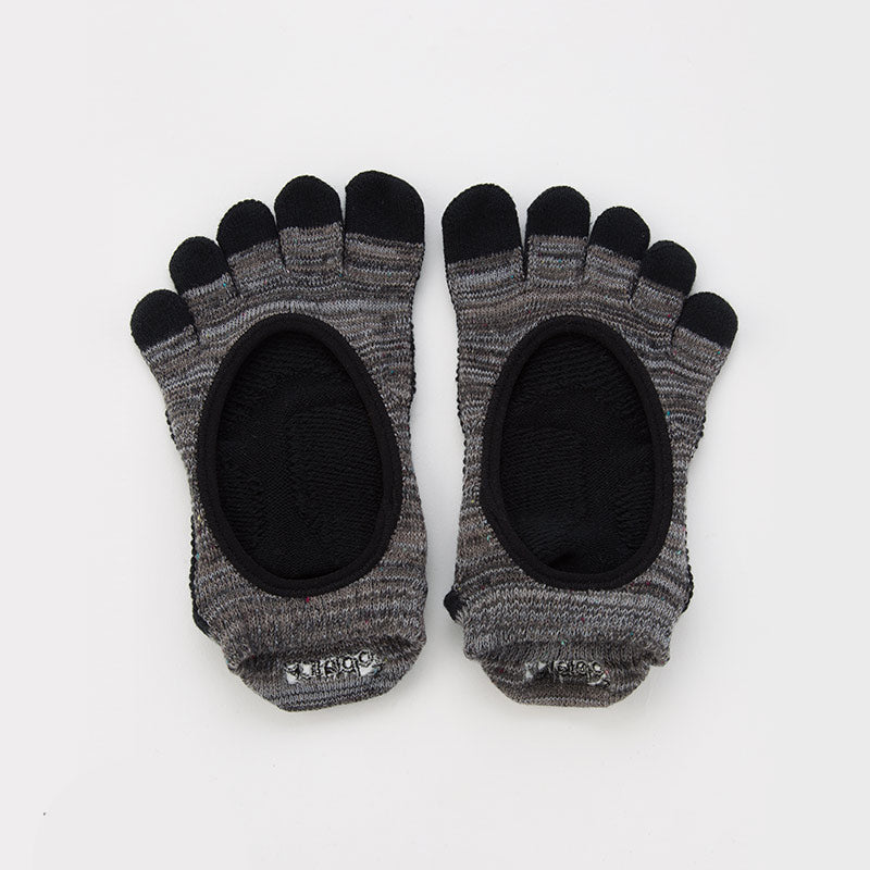 Heather Toe Footie Grip Socks With Cushion