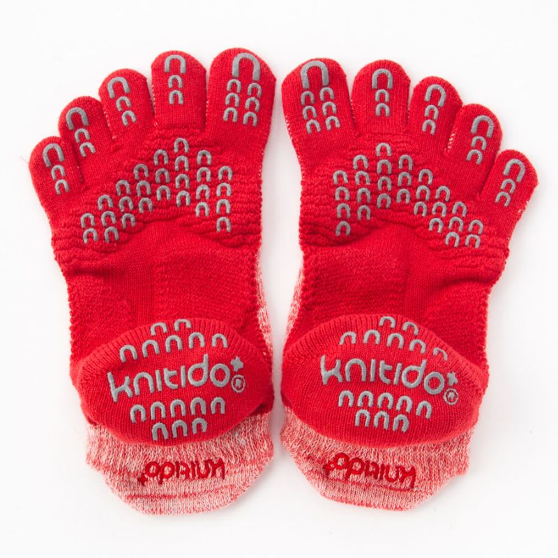 Heather Toe Footie Grip Socks With Cushion