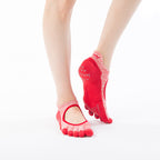 Heather Toe Footie Grip Socks With Cushion