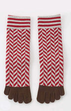 Herringbone Midcalf Toe Grip Socks With *Power Pads*