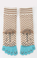 Herringbone Midcalf Toe Grip Socks With *Power Pads*