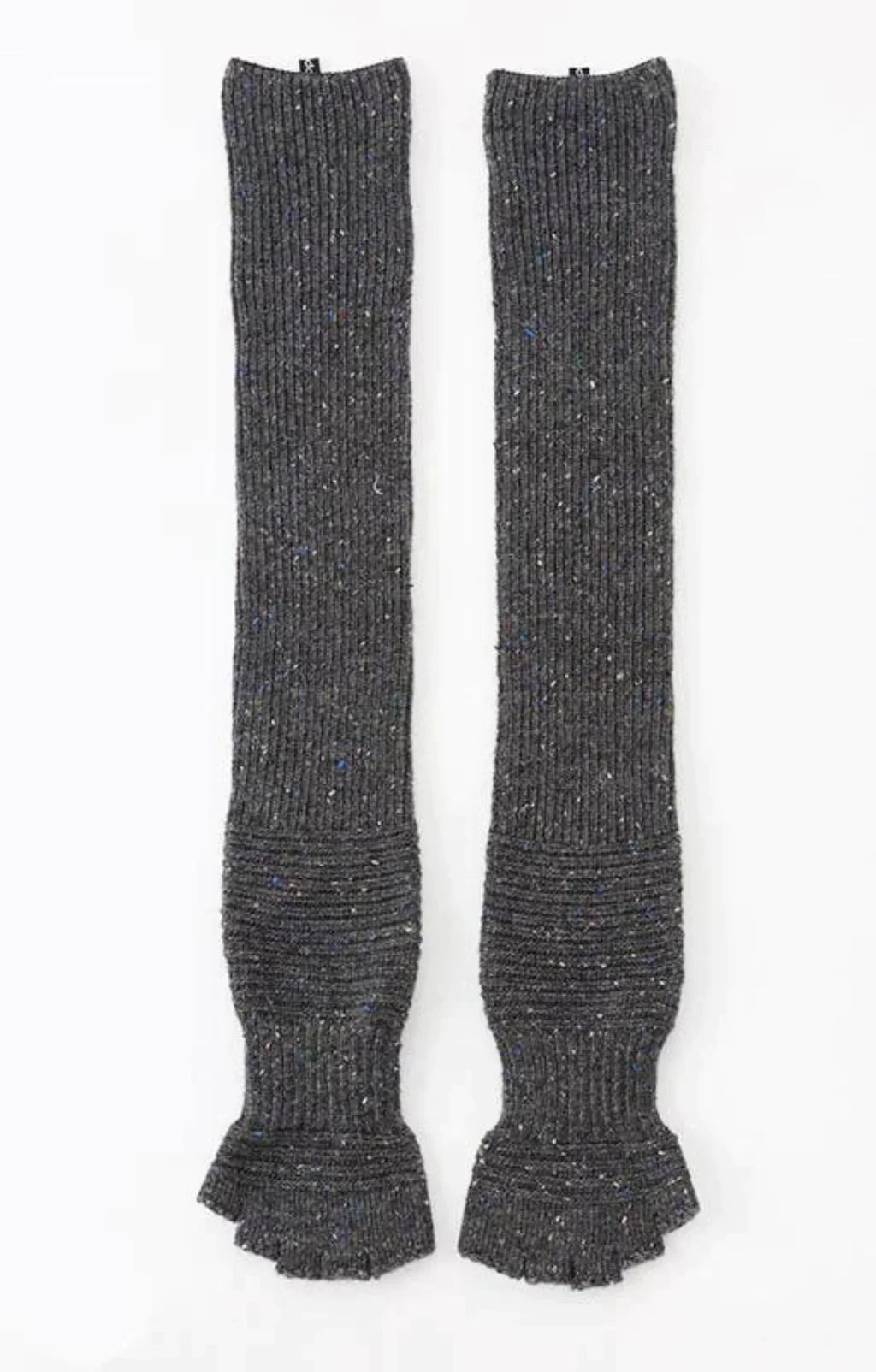 Wool Blend Confetti Ribbed Open Toe and Heel Socks