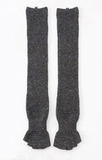 Wool Blend Confetti Ribbed Open Toe and Heel Socks