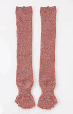 Wool Blend Confetti Ribbed Open Toe and Heel Socks