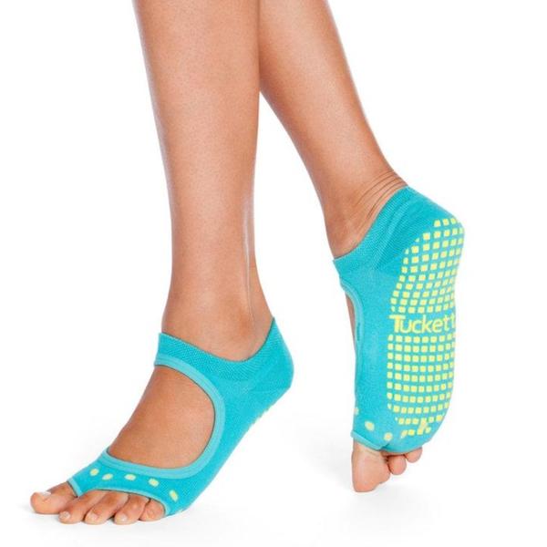 Tucketts Allegro Pilates Socks - Non-Slip Grip, Open Toe, Barre & Yoga - Women's