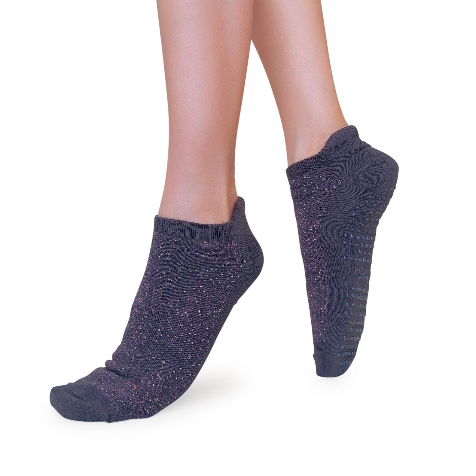 Tucketts Tab Closed Toe Mocca Radiance Pilates Socks - Non-Slip Grip, Closed Toe, Barre & Yoga - Women's