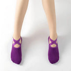Barre Workout Socks With Non Slip Towel Cushion Base