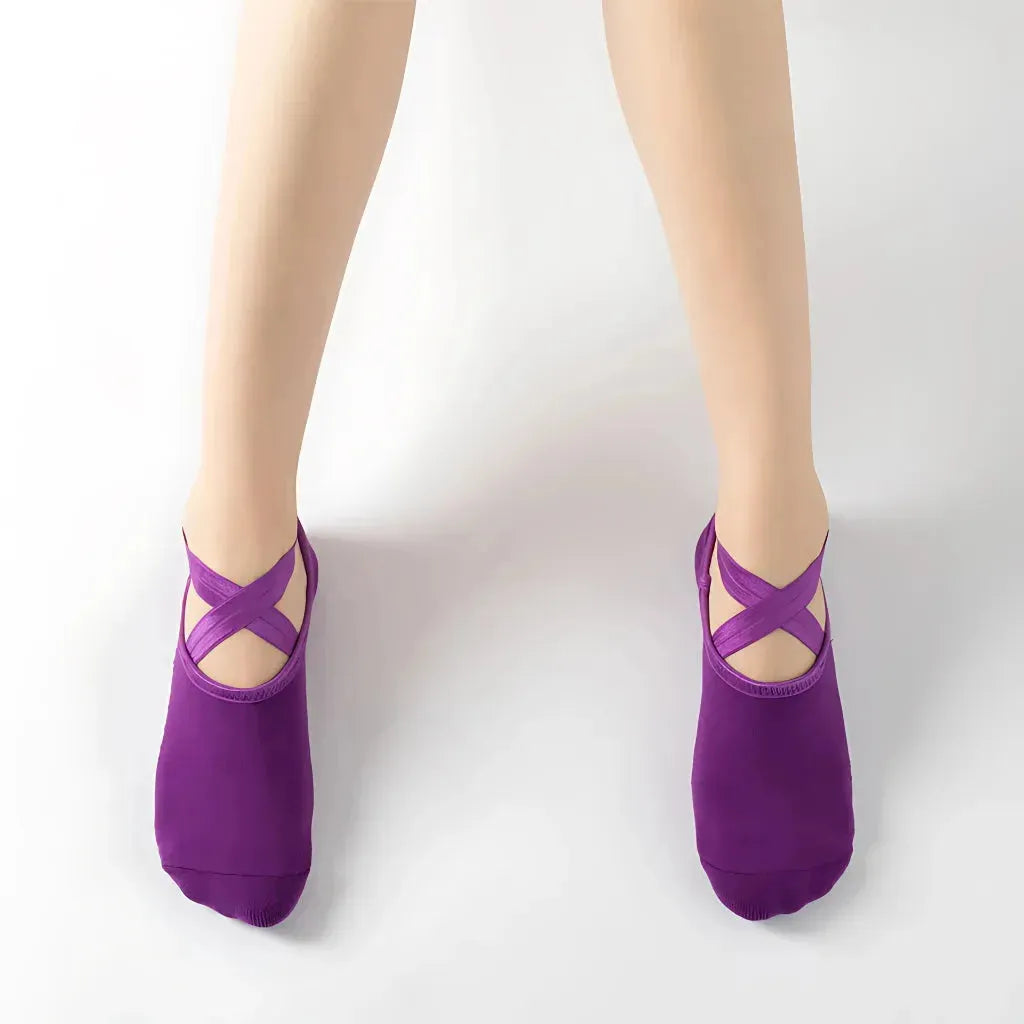 Barre Workout Socks With Non Slip Towel Cushion Base