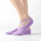Barre Workout Socks With Non Slip Towel Cushion Base