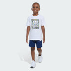 Kids' adidas Two-Piece Short Sleeve Graphic Cotton Tee and 3-Stripes Shorts Set