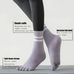 Breathable Yoga Toe Socks With Non-Slip Comfort