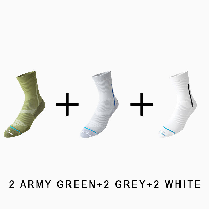 Men's Breathable  Mid-calf Cycling Socks （6 pairs）