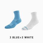 Men's Mid-calf Towelling Sole Running Socks(6 pairs）