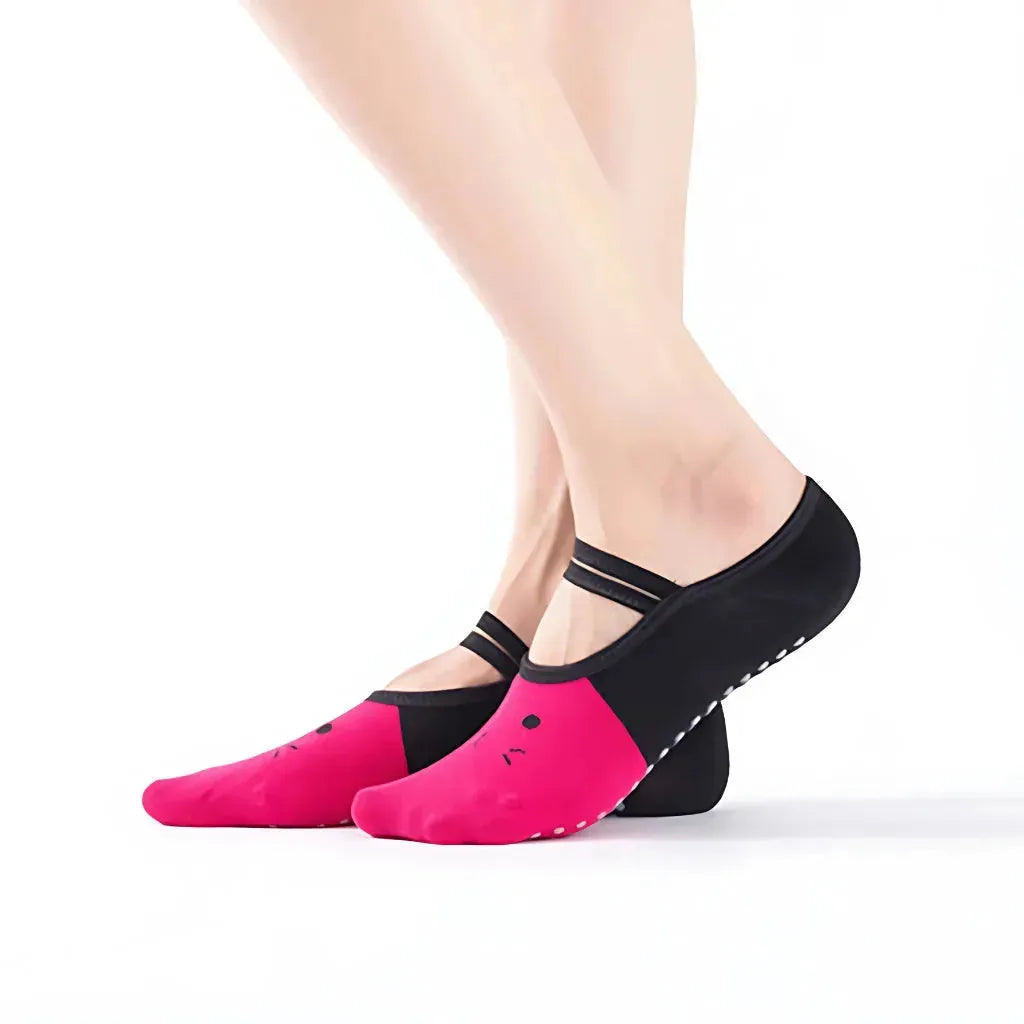 Cartoon Pattern Pilates Socks Grip For Yoga & Dance