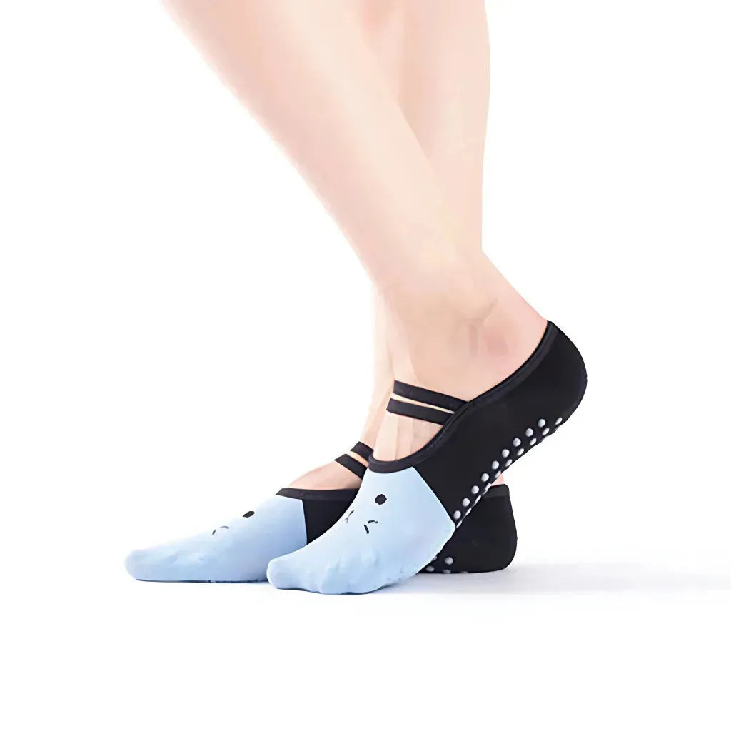 Cartoon Pattern Pilates Socks Grip For Yoga & Dance