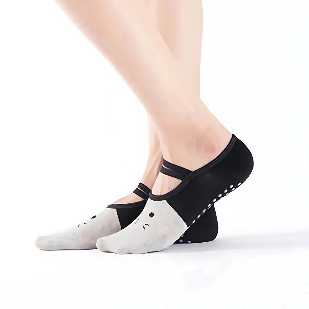 Cartoon Pattern Pilates Socks Grip For Yoga & Dance