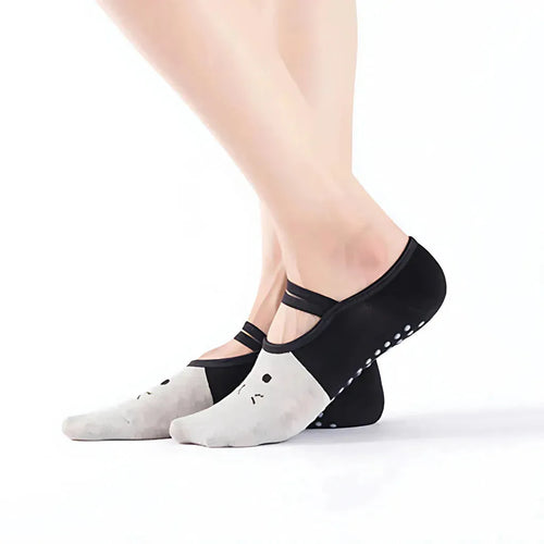 Cartoon Pattern Pilates Socks Grip For Yoga & Dance