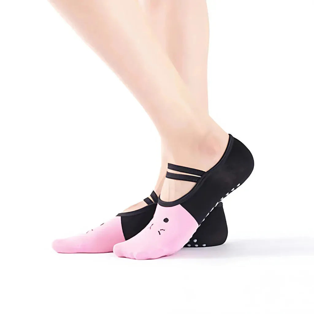 Cartoon Pattern Pilates Socks Grip For Yoga & Dance