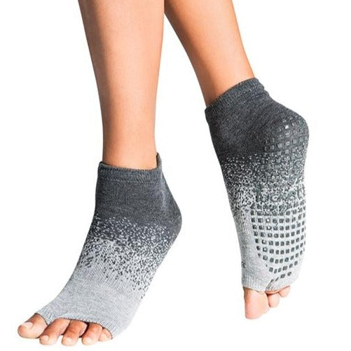 Tucketts Anklet Glacial Moraine Pilates Socks - Non-Slip Grip, Open Toe, Barre & Yoga - Women's