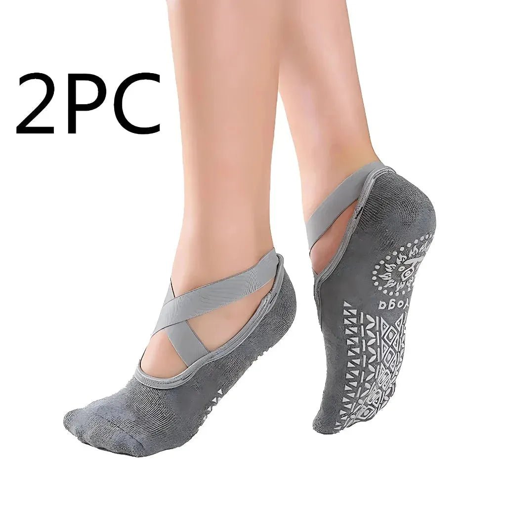 Cross Belt Barre Socks For Women