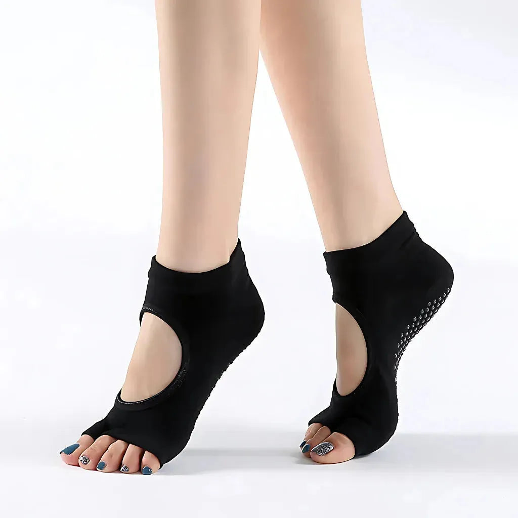 Exposed Toe Yoga Feet Socks With Grip Support