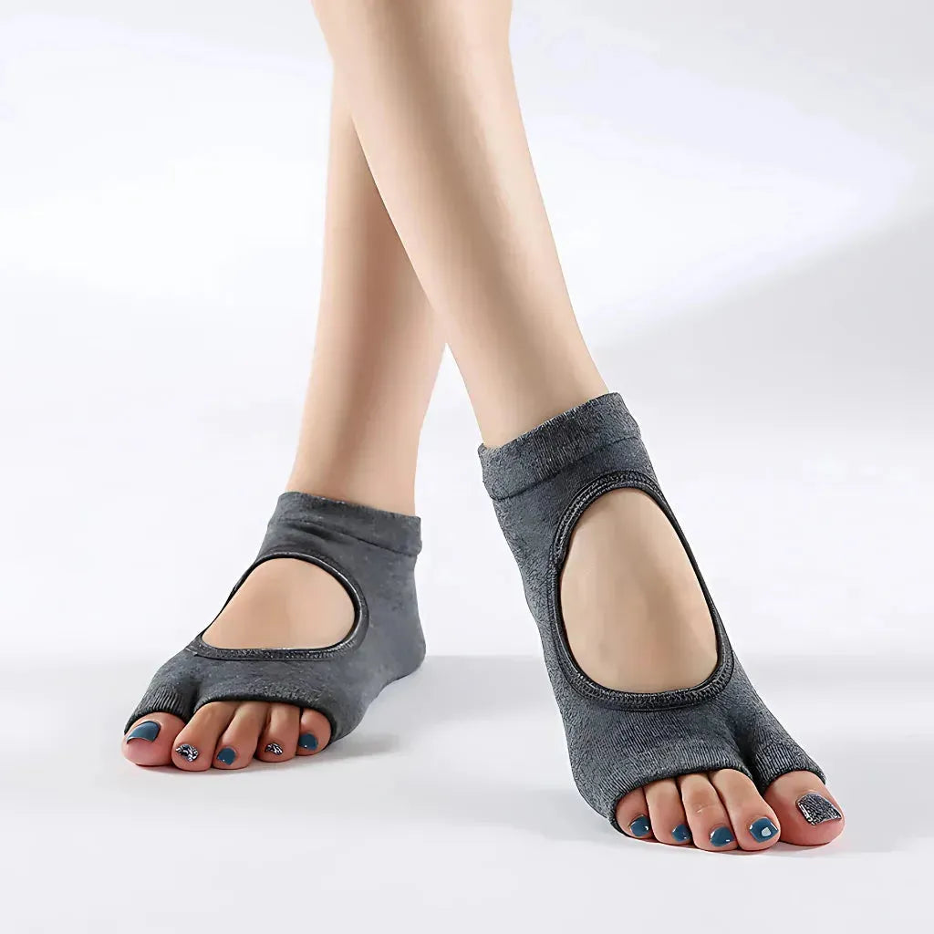 Exposed Toe Yoga Feet Socks With Grip Support