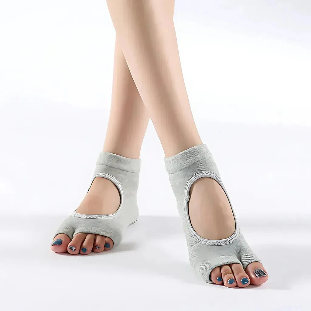 Exposed Toe Yoga Feet Socks With Grip Support