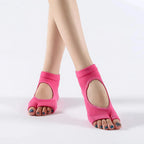 Exposed Toe Yoga Feet Socks With Grip Support