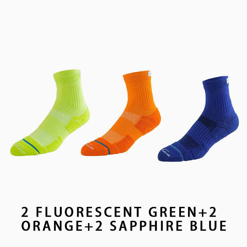 Men's Mid-calf Towelling Sole Running Socks(6 pairs）