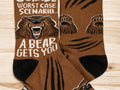 “Go Outside Worst Case Scenario A Bear Gets You” Unisex Socks