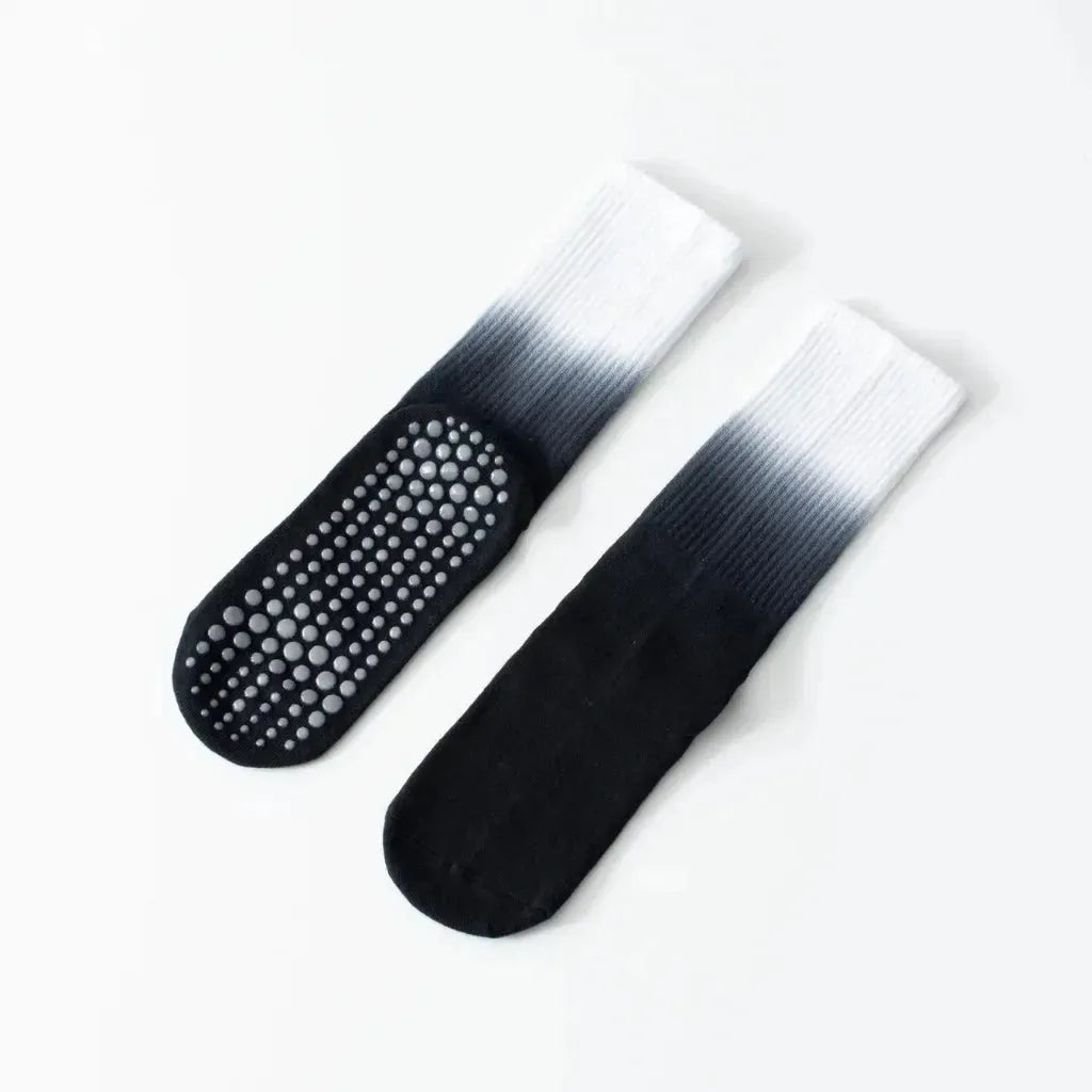 Gradient Dyed Yoga Grip Socks For Stability And Style