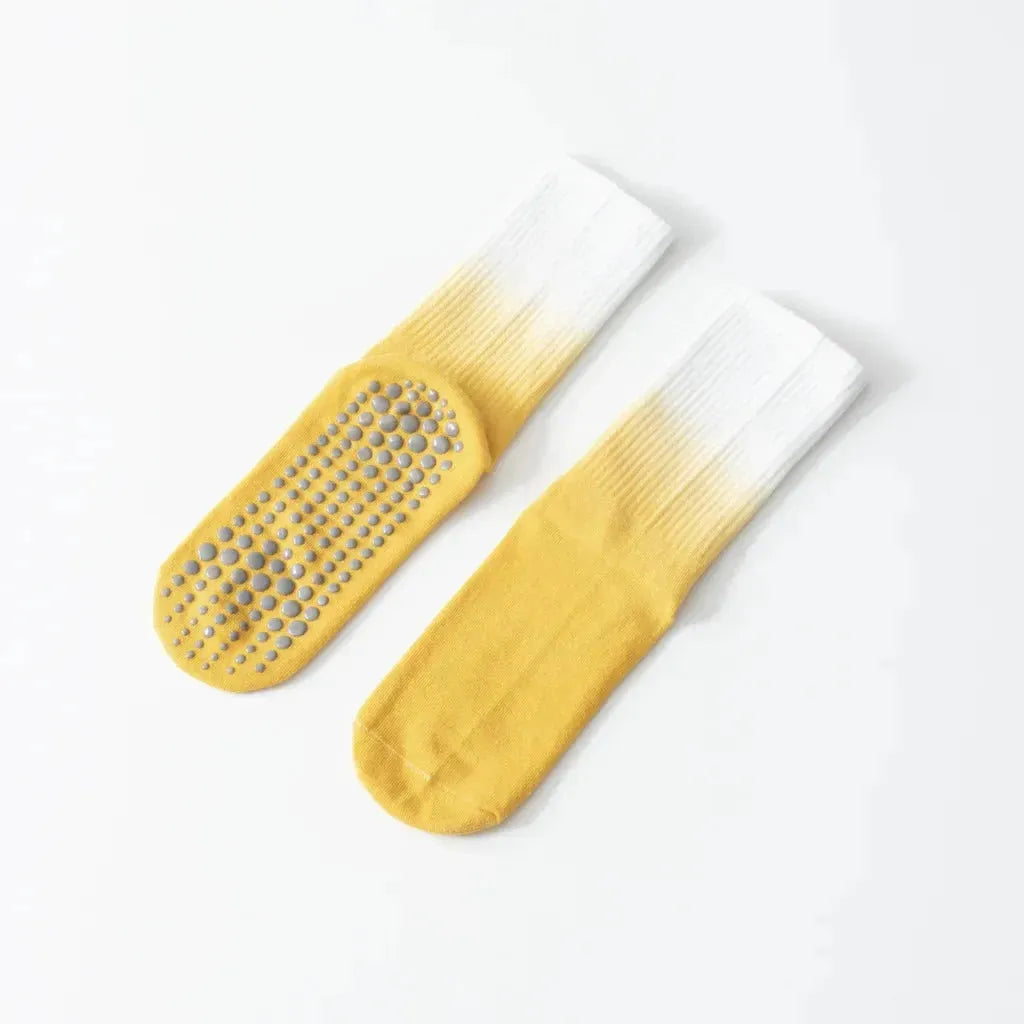 Gradient Dyed Yoga Grip Socks For Stability And Style