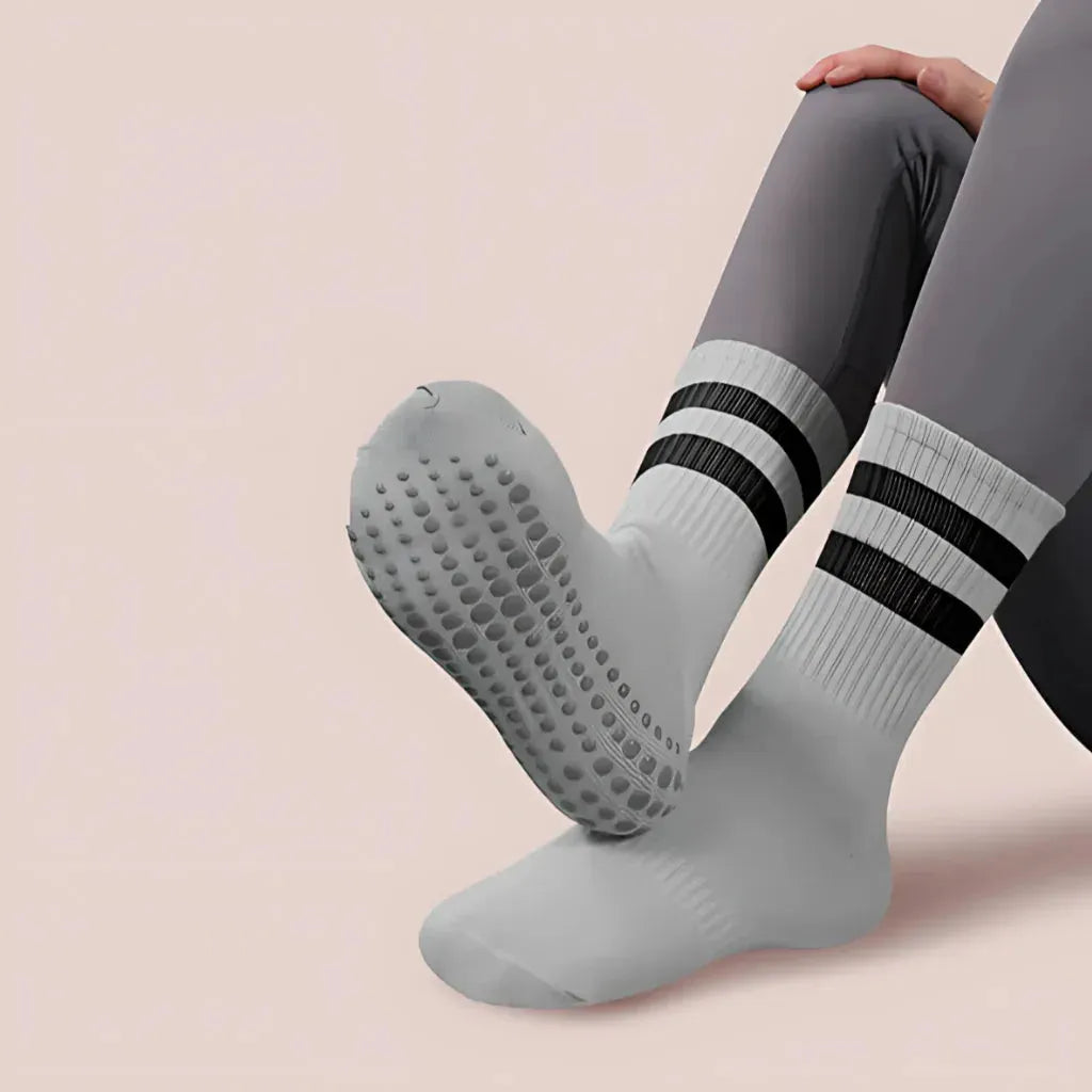 Mid Calf Grip Socks Yoga Comfort Fit For Women