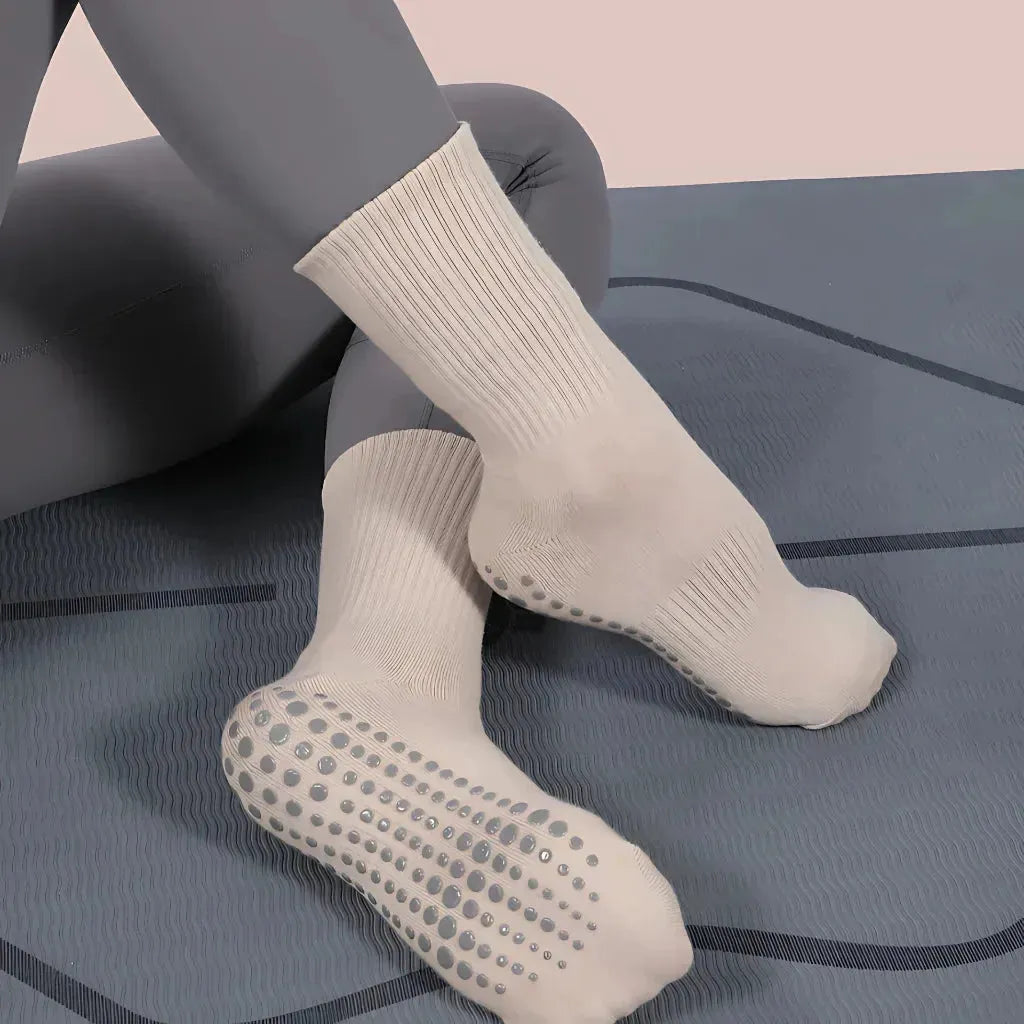 Mid Calf Grip Socks Yoga Comfort Fit For Women