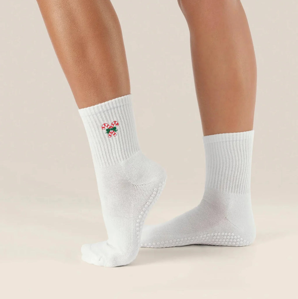 Crew Grip Socks - Candy Cane (Barre / Pilates)