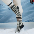 Slopes Houndstooth - Crew Grip Sock (Barre / Pilates)