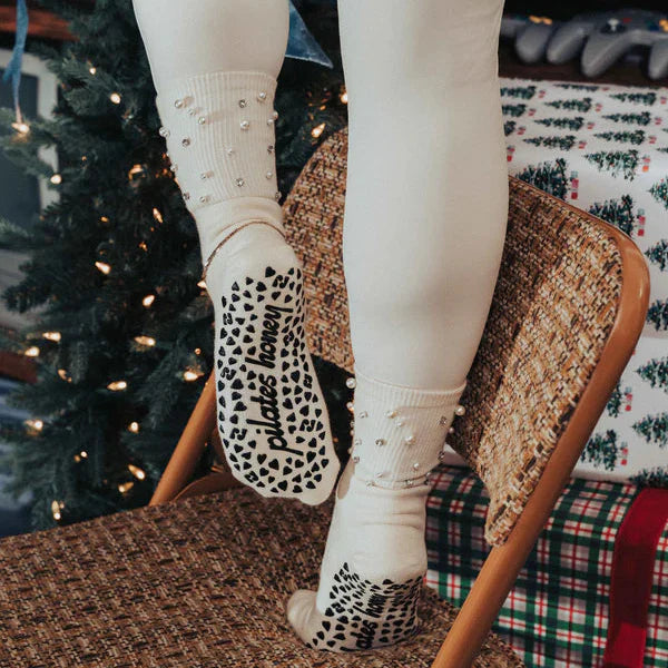 Diamonds are a Girls Best Friend - Crew Grip Sock (Barre / Pilates)